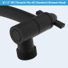 imageHibbent All Metal 16 Shower Head Extension Arm Solid Brass Flexible Height ampamp Angle Adjustable Shower Arm Extender with Lock Joint Universal Connection Stainless Steel Pipe Height Extending ChromeMatte Black