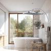 imageHibbent All Metal 16 Shower Head Extension Arm Solid Brass Flexible Height ampamp Angle Adjustable Shower Arm Extender with Lock Joint Universal Connection Stainless Steel Pipe Height Extending ChromeChrome