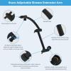 imageHibbent All Metal 16 Shower Head Extension Arm Solid Brass Flexible Height ampamp Angle Adjustable Shower Arm Extender with Lock Joint Universal Connection Stainless Steel Pipe Height Extending ChromeMatte Black