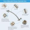 imageHibbent All Metal 16 Shower Head Extension Arm Solid Brass Flexible Height ampamp Angle Adjustable Shower Arm Extender with Lock Joint Universal Connection Stainless Steel Pipe Height Extending ChromeBrushed Nickel