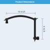 imageHibbent All Metal 16 Shower Head Extension Arm Solid Brass Flexible Height ampamp Angle Adjustable Shower Arm Extender with Lock Joint Universal Connection Stainless Steel Pipe Height Extending ChromeMatte Black