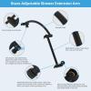 imageHibbent All Metal 16 Shower Head Extension Arm Solid Brass Flexible Height ampamp Angle Adjustable Shower Arm Extender with Lock Joint Universal Connection Stainless Steel Pipe Height Extending ChromeMatte Black