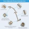 imageHibbent All Metal 16 Shower Head Extension Arm Solid Brass Flexible Height ampamp Angle Adjustable Shower Arm Extender with Lock Joint Universal Connection Stainless Steel Pipe Height Extending ChromeBrushed Nickel