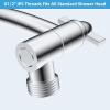 imageHibbent All Metal 16 Shower Head Extension Arm Solid Brass Flexible Height ampamp Angle Adjustable Shower Arm Extender with Lock Joint Universal Connection Stainless Steel Pipe Height Extending ChromeChrome