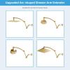 imageHibbent All Metal 16 Shower Head Extension Arm Solid Brass Flexible Height ampamp Angle Adjustable Shower Arm Extender with Lock Joint Universal Connection Stainless Steel Pipe Height Extending ChromeBrushed Brass