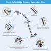 imageHibbent All Metal 16 Shower Head Extension Arm Solid Brass Flexible Height ampamp Angle Adjustable Shower Arm Extender with Lock Joint Universal Connection Stainless Steel Pipe Height Extending ChromeChrome