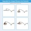 imageHibbent All Metal 16 Shower Head Extension Arm Solid Brass Flexible Height ampamp Angle Adjustable Shower Arm Extender with Lock Joint Universal Connection Stainless Steel Pipe Height Extending ChromeBrushed Nickel