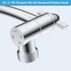 imageHibbent All Metal 16 Shower Head Extension Arm Solid Brass Flexible Height ampamp Angle Adjustable Shower Arm Extender with Lock Joint Universal Connection Stainless Steel Pipe Height Extending ChromeChrome