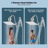 imageHibbent All Metal Shower Head 10 High Pressure Rainfall Shower Head Showerhead Combo Handheld Shower Wand 12 Adjustable Curved Shower Extension Arm 71 Hose Shower Head Holder ChromeBrushed Nickel Finished
