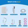 imageHibbent All Metal Shower Head 10 High Pressure Rainfall Shower Head Showerhead Combo Handheld Shower Wand 12 Adjustable Curved Shower Extension Arm 71 Hose Shower Head Holder ChromeChrome