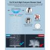 imageHibbent All Metal Shower Head 10 High Pressure Rainfall Shower Head Showerhead Combo Handheld Shower Wand 12 Adjustable Curved Shower Extension Arm 71 Hose Shower Head Holder ChromeSilver