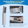 imageHibbent All Metal Shower Head 10 High Pressure Rainfall Shower Head Showerhead Combo Handheld Shower Wand 12 Adjustable Curved Shower Extension Arm 71 Hose Shower Head Holder ChromeChrome