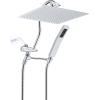imageHibbent All Metal Shower Head 10 High Pressure Rainfall Shower Head Showerhead Combo Handheld Shower Wand 12 Adjustable Curved Shower Extension Arm 71 Hose Shower Head Holder ChromeChrome