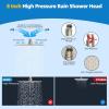 imageHibbent All Metal Shower Head 10 High Pressure Rainfall Shower Head Showerhead Combo Handheld Shower Wand 12 Adjustable Curved Shower Extension Arm 71 Hose Shower Head Holder ChromeBrushed Nickel