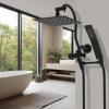 imageHibbent All Metal Shower Head 10 High Pressure Rainfall Shower Head Showerhead Combo Handheld Shower Wand 12 Adjustable Curved Shower Extension Arm 71 Hose Shower Head Holder ChromeOil Rubbed Bronze