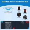 imageHibbent All Metal Shower Head 10 High Pressure Rainfall Shower Head Showerhead Combo Handheld Shower Wand 12 Adjustable Curved Shower Extension Arm 71 Hose Shower Head Holder ChromeMatte Black