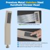 imageHibbent All Metal Shower Head 10 High Pressure Rainfall Shower Head Showerhead Combo Handheld Shower Wand 12 Adjustable Curved Shower Extension Arm 71 Hose Shower Head Holder ChromeBrushed Nickel