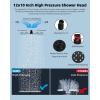 imageHibbent All Metal Shower Head 10 High Pressure Rainfall Shower Head Showerhead Combo Handheld Shower Wand 12 Adjustable Curved Shower Extension Arm 71 Hose Shower Head Holder ChromeBlack