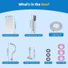 imageHibbent All Metal Shower Head 10 High Pressure Rainfall Shower Head Showerhead Combo Handheld Shower Wand 12 Adjustable Curved Shower Extension Arm 71 Hose Shower Head Holder ChromeChrome
