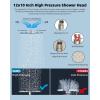 imageHibbent All Metal Shower Head 10 High Pressure Rainfall Shower Head Showerhead Combo Handheld Shower Wand 12 Adjustable Curved Shower Extension Arm 71 Hose Shower Head Holder ChromeBrushed Nickel Finished