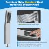 imageHibbent All Metal Shower Head 10 High Pressure Rainfall Shower Head Showerhead Combo Handheld Shower Wand 12 Adjustable Curved Shower Extension Arm 71 Hose Shower Head Holder ChromeChrome