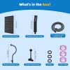 imageHibbent All Metal Shower Head 10 High Pressure Rainfall Shower Head Showerhead Combo Handheld Shower Wand 12 Adjustable Curved Shower Extension Arm 71 Hose Shower Head Holder ChromeMatte Black