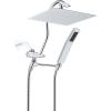 imageHibbent All Metal Shower Head 10 High Pressure Rainfall Shower Head Showerhead Combo Handheld Shower Wand 12 Adjustable Curved Shower Extension Arm 71 Hose Shower Head Holder ChromeChrome