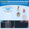 imageHibbent All Metal Shower Head 10 High Pressure Rainfall Shower Head Showerhead Combo Handheld Shower Wand 12 Adjustable Curved Shower Extension Arm 71 Hose Shower Head Holder ChromeBrushed Nickel