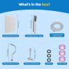 imageHibbent All Metal Shower Head 10 High Pressure Rainfall Shower Head Showerhead Combo Handheld Shower Wand 12 Adjustable Curved Shower Extension Arm 71 Hose Shower Head Holder ChromeChrome