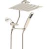 imageHibbent All Metal Shower Head 10 High Pressure Rainfall Shower Head Showerhead Combo Handheld Shower Wand 12 Adjustable Curved Shower Extension Arm 71 Hose Shower Head Holder ChromeBrushed Nickel