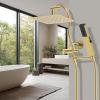 imageHibbent All Metal Shower Head 10 High Pressure Rainfall Shower Head Showerhead Combo Handheld Shower Wand 12 Adjustable Curved Shower Extension Arm 71 Hose Shower Head Holder ChromeBrushed Gold