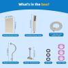 imageHibbent All Metal Shower Head 10 High Pressure Rainfall Shower Head Showerhead Combo Handheld Shower Wand 12 Adjustable Curved Shower Extension Arm 71 Hose Shower Head Holder ChromeBrushed Nickel
