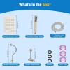 imageHibbent All Metal Shower Head 10 High Pressure Rainfall Shower Head Showerhead Combo Handheld Shower Wand 12 Adjustable Curved Shower Extension Arm 71 Hose Shower Head Holder ChromeBrushed Nickel