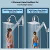 imageHibbent All Metal Shower Head 10 High Pressure Rainfall Shower Head Showerhead Combo Handheld Shower Wand 12 Adjustable Curved Shower Extension Arm 71 Hose Shower Head Holder ChromeSilver