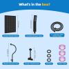 imageHibbent All Metal Shower Head 10 High Pressure Rainfall Shower Head Showerhead Combo Handheld Shower Wand 12 Adjustable Curved Shower Extension Arm 71 Hose Shower Head Holder ChromeMatte Black