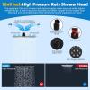imageHibbent All Metal Shower Head 10 High Pressure Rainfall Shower Head Showerhead Combo Handheld Shower Wand 12 Adjustable Curved Shower Extension Arm 71 Hose Shower Head Holder ChromeMatte Black
