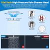 imageHibbent All Metal Shower Head 10 High Pressure Rainfall Shower Head Showerhead Combo Handheld Shower Wand 12 Adjustable Curved Shower Extension Arm 71 Hose Shower Head Holder ChromeChrome