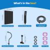imageHibbent All Metal Shower Head 10 High Pressure Rainfall Shower Head Showerhead Combo Handheld Shower Wand 12 Adjustable Curved Shower Extension Arm 71 Hose Shower Head Holder ChromeMatte Black
