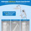 imageHibbent All Metal Shower Head 10 High Pressure Rainfall Shower Head Showerhead Combo Handheld Shower Wand 12 Adjustable Curved Shower Extension Arm 71 Hose Shower Head Holder ChromeChrome