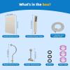 imageHibbent All Metal Shower Head 10 High Pressure Rainfall Shower Head Showerhead Combo Handheld Shower Wand 12 Adjustable Curved Shower Extension Arm 71 Hose Shower Head Holder ChromeBrushed Nickel