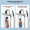 imageHibbent All Metal Shower Head 10 High Pressure Rainfall Shower Head Showerhead Combo Handheld Shower Wand 12 Adjustable Curved Shower Extension Arm 71 Hose Shower Head Holder ChromeBlack