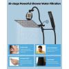 imageHibbent All Metal Shower Head 10 High Pressure Rainfall Shower Head Showerhead Combo Handheld Shower Wand 12 Adjustable Curved Shower Extension Arm 71 Hose Shower Head Holder ChromeBlack