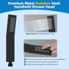 imageHibbent All Metal Shower Head 10 High Pressure Rainfall Shower Head Showerhead Combo Handheld Shower Wand 12 Adjustable Curved Shower Extension Arm 71 Hose Shower Head Holder ChromeOil Rubbed Bronze