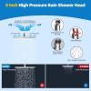 imageHibbent All Metal Shower Head 10 High Pressure Rainfall Shower Head Showerhead Combo Handheld Shower Wand 12 Adjustable Curved Shower Extension Arm 71 Hose Shower Head Holder ChromeChrome