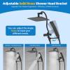 imageHibbent All Metal Shower Head 10 High Pressure Rainfall Shower Head Showerhead Combo Handheld Shower Wand 12 Adjustable Curved Shower Extension Arm 71 Hose Shower Head Holder ChromeMatte Black