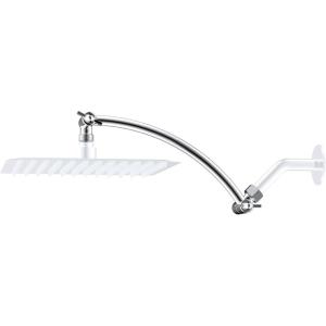 imageHibbent All Metal 16 Shower Head Extension Arm Solid Brass Flexible Height ampamp Angle Adjustable Shower Arm Extender with Lock Joint Universal Connection Stainless Steel Pipe Height Extending ChromeChrome