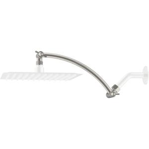 imageHibbent All Metal 16 Shower Head Extension Arm Solid Brass Flexible Height ampamp Angle Adjustable Shower Arm Extender with Lock Joint Universal Connection Stainless Steel Pipe Height Extending ChromeBrushed Nickel