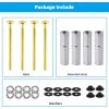 imageHibbent 2 PCS Universal Toilet Seat Bolts Kit Heavy Duty Stainless Steel Toilet Bolts with Extra Long Downlock Nuts Rubber Washers Gaskets Easy to Install Bathroom Toilet Repair ScrewPolished Brass