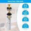 imageHibbent 2 PCS Universal Toilet Seat Bolts Kit Heavy Duty Stainless Steel Toilet Bolts with Extra Long Downlock Nuts Rubber Washers Gaskets Easy to Install Bathroom Toilet Repair ScrewPolished Brass