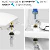 imageHibbent 2 PCS Universal Toilet Seat Bolts Kit Heavy Duty Stainless Steel Toilet Bolts with Extra Long Downlock Nuts Rubber Washers Gaskets Easy to Install Bathroom Toilet Repair ScrewPolished Brass